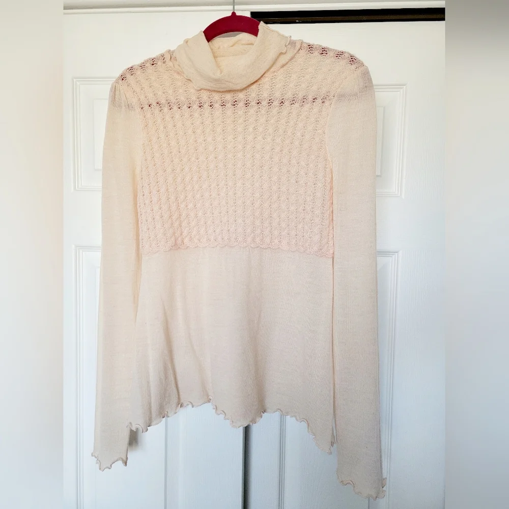 MOTH Anthropologie Women's Soft/Warm Sweater Turtleneck Wool/Mohair/Cashmere S - Picture 13 of 15
